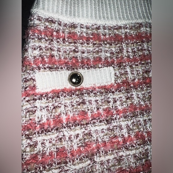 NWT GUESS Pink White Amy Tweed Cropped Tank Top Medium & Mini Skirt Small Set! - Picture 9 of 16